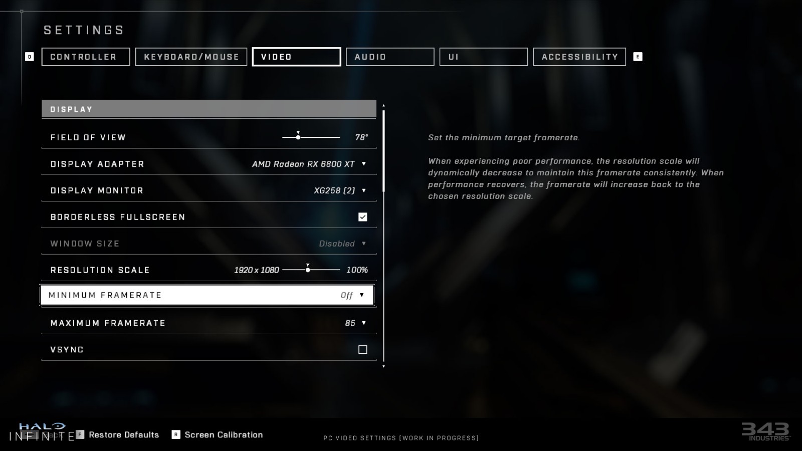 《光环：无限》将呈现顶级PC游戏体验 部分画面设置公布