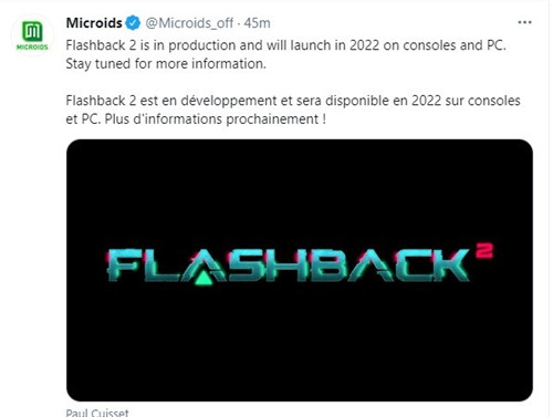 动作冒险游戏《闪回2》将在2022年发售