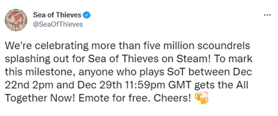 《盗贼之海》在Steam商城销量破500万