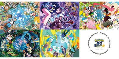 《宝可梦GO》5位插画家绘制新艺图庆五周年